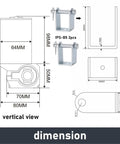 Beefy 24V Electric Linear Actuator With Telescopic Tube, 6000N Peak Push Force And 2000N Stroke, dimension drawing