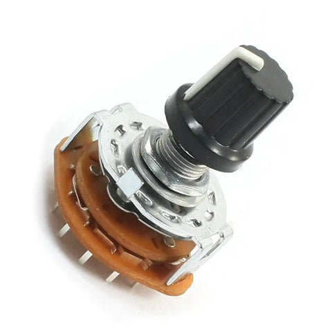 Four Position Rotary Switch Selector 3 Pole 4 Throw 2 Deck 15 Pin Dial Knob DC For AC Appliances And Industrial Use Built To Last 6mm Shaft Black Knob