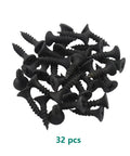 Black mounting screws for 4 Pack Flat Straight Beefy Brace Brackets In Black Stainless Steel Heavy Duty Mending Bracket Plate