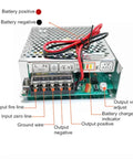 Top Shelf 120W Ups Switching Power Supply 24V Lithium Battery Charger 27.6V Output showing wiring connections and controls.