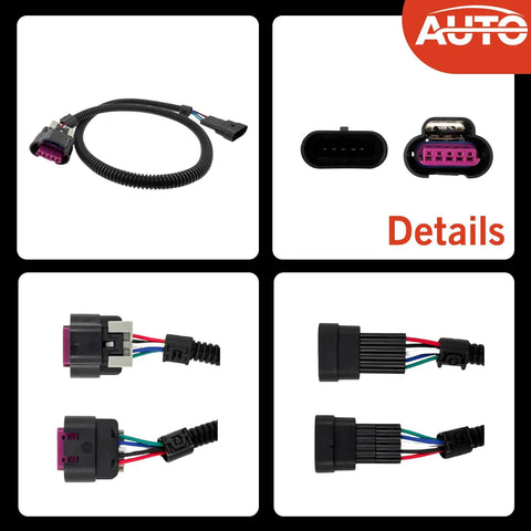 Five Wire Mass Air Flow MAF Harness Extension Sensor Connector Fits LS1 LS2 Corvette And 4.8L 5.3L 6.0L V8 Engines PT1274 Part Number For Easy DIY Friendly Plug And Play Installation, showing connector details and wiring