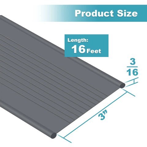 Illustration of Grey Vinyl Bottom Bead Garage Door Weather Seal 16 Foot Long Keeps Drafts Out And Cold Air In Built Tough Weather Stripping