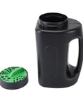 Portable 2L Handheld Spreader with green adjustable opening lid and easy grip handle shown detached, pro grade ABS tool for lawn care.