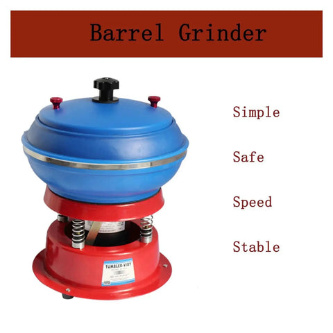 Beast Mode Heavy Duty Vibrating Rock Tumbler Brass Jewelry Polisher for Jade, Jadeite, 3 Kg Capacity, Red and Blue Design