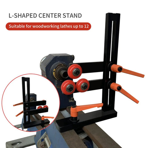 Rock Solid Wood Lathe Steady Rest With Adjustable L Type Center Frame And Three Super Slick Polyurethane Wheels Built To Crush Demanding Woodworking Projects Up To Twelve Inches Like Butter