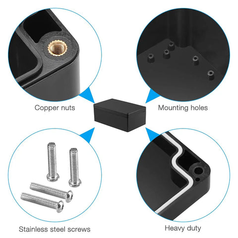 Features of Waterproof ABS Plastic Electronics Project Box Enclosure 200mm By 120mm By 75mm Black for DIY meters and sockets.