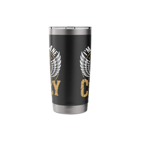 Insulated Stainless Steel Tumbler For Aviation Lovers Flight Deck Vibe Drinkware Cup with airplane graphic print