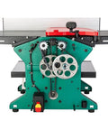 12 Inch Combo Planer Jointer With Helical Cutterhead 1.5 Hp Motor built tough shop ready workhorse, showing gear mechanism.