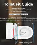 Toilet fit guide for Elongated Bidet Seat With Dual Nozzles, Easy No Wiring Install, Self Cleaning showing measurement instructions.