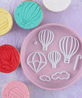 13 Piece Hot Air Balloon and Cloud Fondant Cutter Set for Cakes and Cookies Plastic Cookie Cutters for Cake Toppers