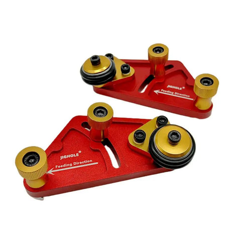 Pro Grade Portable Aluminum Table Saw Roller Feeder Dolly Featuring Smooth Ball Bearings for precise lumber feeding direction.
