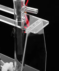 Close-up of Hands-On Water Electrolysis Demonstration Kit for Science Class, clear acrylic setup for electrochemical display.