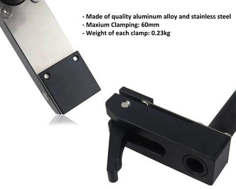 Rock Solid 3/4 Inch MFT Bench Holdfast Woodworking Clamp, aluminum alloy with stainless steel, 60mm clamping max