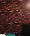 Room with Rust Red Brick Self Adhesive Wallpaper Peel And Stick For Walls Fireplace Countertops And Doors 18 Inch Wide By 394 Inch Long