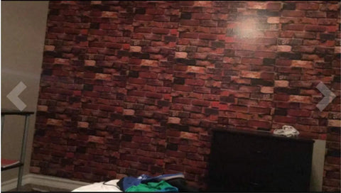 Room with Rust Red Brick Self Adhesive Wallpaper Peel And Stick For Walls Fireplace Countertops And Doors 18 Inch Wide By 394 Inch Long