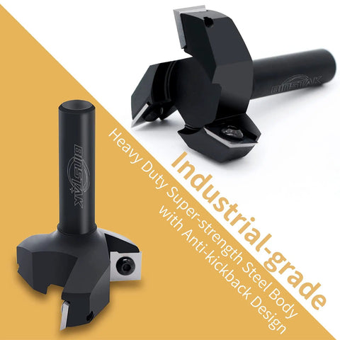 CNC Spoilboard Surfacing Router Bit With One Half Inch Shank And Two Inch Cutting Diameter Three Wing Insert Carbide Planer Bit