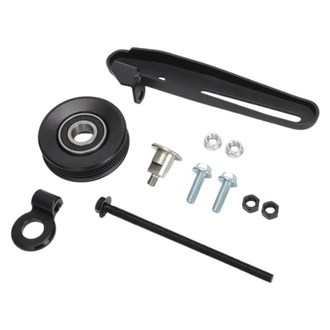 High Performance Compatible For Subaru A/C Drive Belt Idler Pulley Bracket Tensioner Kit 1995 To 2009 Low Noise Cooling System Replacement Part That Keeps Engine Cool And Reliable, black metal parts