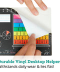 Hand peeling corner of 24 Pack Self-Adhesive Vinyl Desktop Reference Nameplates With Letters, Numbers, and Place Values for Learning.
