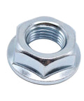 Close-up of chrome nut from Beefed Up Alternator Fan And Pulley Kit For Chevy Small Block 327 350 383 400 Fits 1957 Through 1985