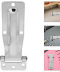 Heavy Duty Stainless Steel Hinge Set For Utility Truck Bins And Box Doors Weatherproof Design For Harsh Outdoor And Coastal Environments Sturdy Dump Trailer Door Hinges Easy Install Marine Grade Corrosion Resistant stainless steel hinge, shown open on mount