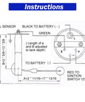 Diagram of 12V 52mm Fuel Level Gauge Sending Unit With 240-33 Ohm Sensor, easy installation instructions for various vehicles.