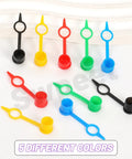 250 Piece Five Color Plastic Grease Fitting Cap Set, 5 colorful 7mm caps with keeper, shown in red, yellow, black, green, blue