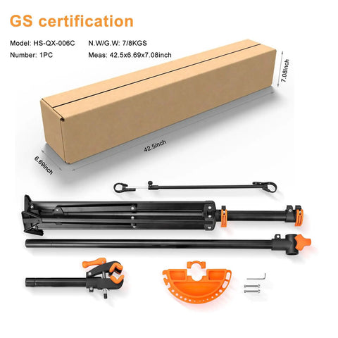 Foldable Bike Repair Stand With Magnetic Tool Tray And 360 Degree Head components and packaging, GS certified, 6.6kg