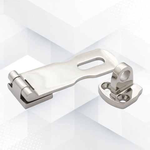 Direct replacement boat door latch set, marine-grade stainless steel, two-piece hardware