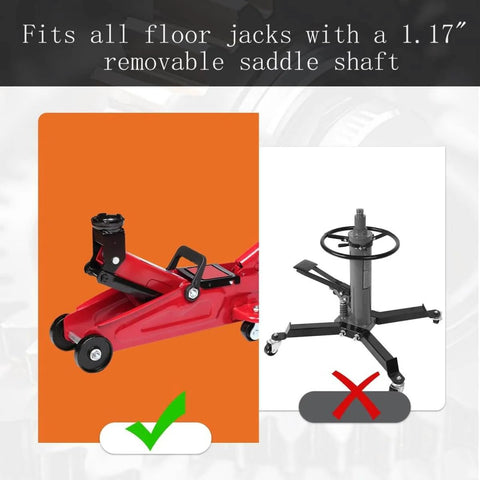 Transmission Jack Adapter For Hydraulic Floor Jacks Converts To 1100Lb Transmission Jack With 1.17 Inch Removable Saddle