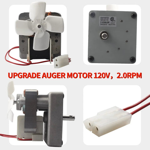 Auger Motor Replacement For Wood Pellet Grills With 2.0 RPM 110V 60Hz 2 Pole Universal Feeding Gear Fits Traeger Pit Boss Camp Chef
