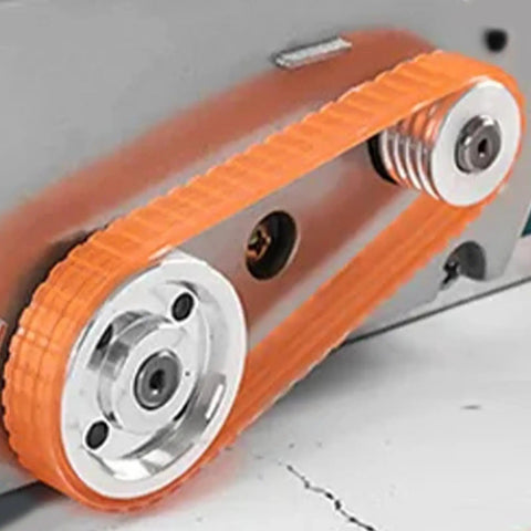 Close-up of Drive Belt Replacement for Electric Planer and Woodworking Tools with flexible grip design in use