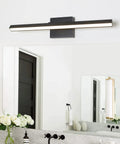 24 Inch Black Vanity Light For Bathroom, Modern LED Wall Sconces With Rotatable Heads, 3000K Soft White mounted above mirror