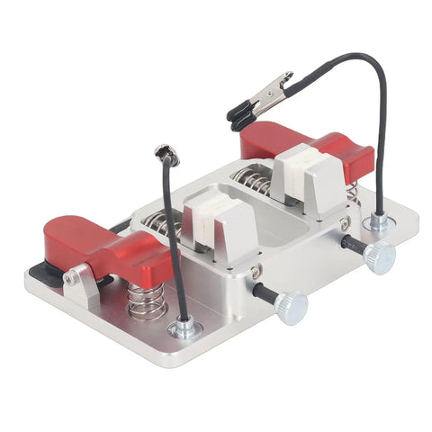 Pro Grade Soldering Helping Hands Station with dual clamps and 12mm opening aluminum third hand tool on stable base