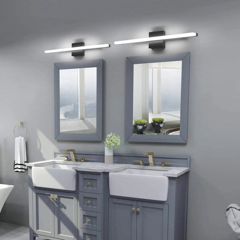 Modern LED Vanity Lights For Bathroom 24 Inch Over Mirror Fixtures 14W Daylight White 2 Pack above double sink vanity