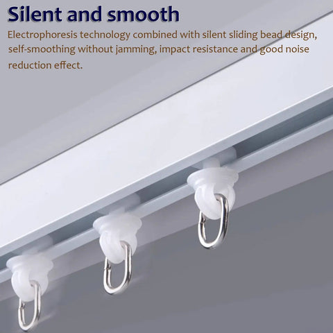 Built Like A Tank Single Track Sliding Barn Door Rail Kit Ceiling Mounted Aluminum Hidden Track System Hella Smooth Gliding Doors with silent sliding beads.