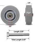 4 Inch Thermoplastic Rubber Caster Wheels Set Of 4 Heavy Duty Precision Bearing Non Marking Floor Safe And Floor Protective dimensions