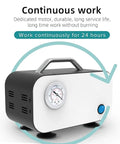 Oil Free Diaphragm Vacuum Pump For Lab Filtration And Distillation, fast 10 20 30 liters per minute flow, with pressure gauge, black and white