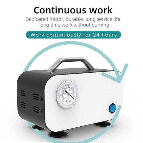 Oil Free Diaphragm Vacuum Pump for Lab Filtration and Distillation with handle and gauge, Portable 15 Liter Capacity