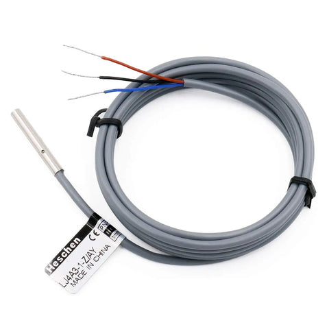 Crazy Accurate M4 Inductive Proximity Sensor Switch With 1mm Sensing Distance And 78 Inch Cable, 10-30VDC, 3-Wire PNP NC, Grey