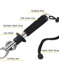 Stainless Steel Fish Lip Gripper With Weight Scale Heavy Duty 15 Kg Capacity One Hand Operation Quick Release Non Slip EVA Handle