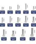 Hex Socket Head Cap Screw Kit 135 Pcs Set Stainless Steel Fasteners M2.5 To M8 For DIY with size labels in clear view