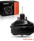 Vacuum Brake Booster Straight Shot Fit For GMC Sierra 1500 And Yukon XL 2500 1999 To 2002 showing black steel design and installation components.