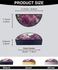 2 Pack Botanical Peony Cabinet Handles In Black 3 Inch Hole Center Semicircle Drawer Pulls with size specs