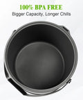 Insulated Ice Bucket For Parties With Scoop And Lid, Party Ready Large Capacity Double Wall Beverage Cooler top view