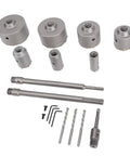 YOUTHINK Pro Grade 20 PCS Concrete Hole Saw Kit With Sds Plus Drill Bits And Tungsten Steel Alloy For Brick Wall Hvac Plumbing Jobs That Are Tough, kit parts laid out