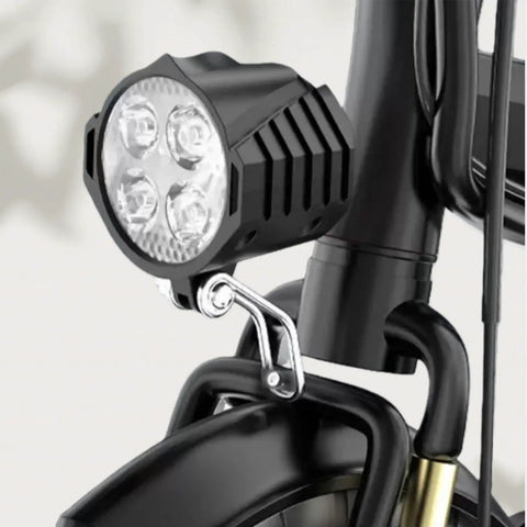 12-60V Ebike LED Headlight With 2 Pin Waterproof Connector 2W 300 Lux High Brightness Front Light For Night Riding On Folding Bikes Mountain Bikes And E Scooters, Super Bright Beam For Safer Commuting