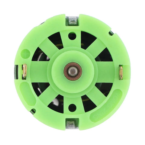 Front view of 6 To 24V DC Micro Motor With 6000 To 24000 RPM High Speed Stainless Steel Beast showing green casing.