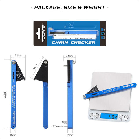 Bike Chain Checker Tool For All Chains Including Shimano SRAM KMC Campagnolo Fast Chain Wear Indicator size and weight display