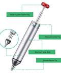 Manual Desoldering Pump Solder Sucker Tool With Anti Clogging Silicone Tip For Easy Solder Removal, Low Maintenance Desoldering Gun With Aviation Aluminum Alloy Body And CNC Precision Construction diagram