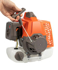 Hand operating pull start on Gas Powered Post Hole Digger With Wheelbarrow Design 63cc Engine 3HP Earth Auger Borer